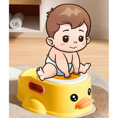 Olita pentru Copii, Kadeny, +1an, Portabila, Design Ratusca, Model Prietenos, Non-Toxic, Compartiment Detasabil, cu Maner, Usor de Curatat, Galben