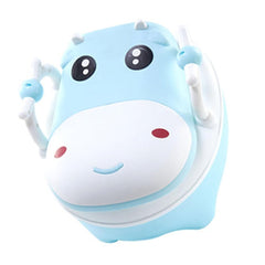 Olita pentru Copii, Kadeny, +1an, Portabila, Design Vacuta cu Capac, Model Prietenos, Non-Toxic, cu Manere, Compartiment Detasabil, Perie Inclusa, Usor de Curatat, Albastru