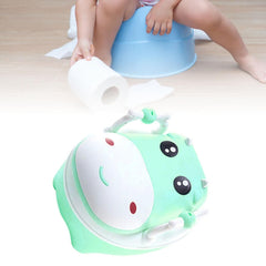 Olita pentru Copii, Kadeny, +1an, Portabila, Design Vacuta cu Capac, Model Prietenos, Non-Toxic, cu Manere, Compartiment Detasabil, Perie Inclusa, Usor de Curatat, Verde