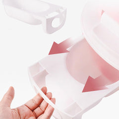 Olita pentru Copii, Kadeny, +1an, Portabila, Design Vacuta cu Capac, Model Prietenos, Non-Toxic, cu Manere, Compartiment Detasabil, Perie Inclusa, Usor de Curatat, Roz