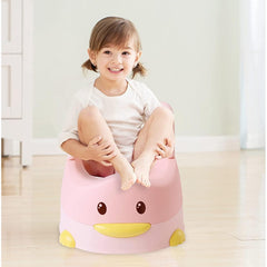 Olita pentru Copii, Kadeny, +6 luni, Detasabila, cu Capac, Antiderapanta, din Plastic, Colac Moale, Model Ratusca, 38x32x30 cm. Roz