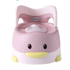 Olita pentru Copii, Kadeny, +6 luni, Detasabila, cu Capac, Antiderapanta, din Plastic, Colac Moale, Model Ratusca, 38x32x30 cm. Roz