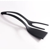 Spatula Multifunctionala tip Cleste, Kaveny, Spatula Cleste pentru Gatit, Silicon PP, pentru Alimente, Carne, Paine, 31 x 8.5 cm Negru