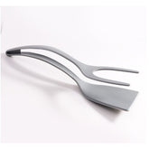 Spatula Multifunctionala tip Cleste, Kaveny, Spatula Cleste pentru Gatit, Silicon PP, pentru Alimente, Carne, Paine, 31 x 8.5 cm Gri