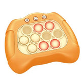 Joc Pop It, Kaveny, consola, joc interactiv, antistres, cu baterii, Abs si silicon, Portocaliu, 12 x 10 x 5.8 cm