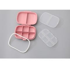 Organizator medicamente, Plastic, 8 compartimente, 0.1 L, Roz, Kaveny, 11 x 7 cm