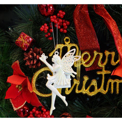 Ornament brad de Craciun, Perlat, in forma de Inger, 8 cm x 14 cm, Plastic, Kadeny