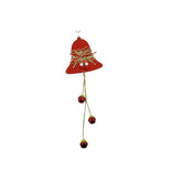 Ornament de brad clopotel, Kaveny, rosu, lemn/textil, 36 cm