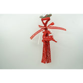Ornament de brad craciun cerb, Kaveny, rosu, lemn, 25 cm