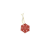 Ornament de brad fulg de nea, Kaveny, rosu, lemn, 7.5 cm