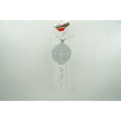 Ornament de brad medalion, Kaveny, gri, lemn, 25 cm