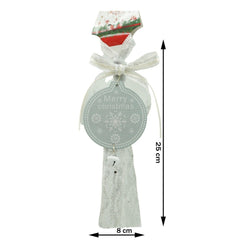 Ornament de brad medalion, Kaveny, gri, lemn, 25 cm