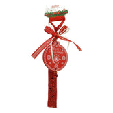 Ornament de brad medalion, Kaveny, rosu, lemn, 25 cm