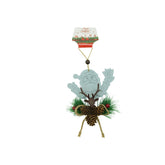 Ornament de brad Mos Craciun cu cerb, Kaveny, multicolor, lemn, 18 cm