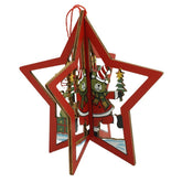 Ornament de brad stea, Kaveny, multicolor, lemn, 10.5x9.5 cm
