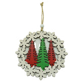 Ornament de brad trei brazi, Kaveny, multicolor, lemn, 12 cm