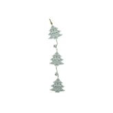 Ornament de brad trei pomi de craciun, Kaveny, alb, metal, 30 cm