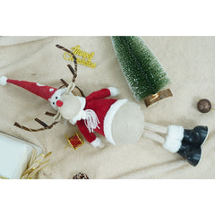 Ornament de Craciun ren, Kadeny, rosu/alb, textil, 55 cm