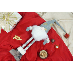 Ornament de Craciun spiridus, Kadeny, gri/alb, textil, 80 cm