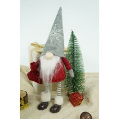 Ornament de Craciun spiridus, Kadeny, rosu/alb, textil, 42 cm