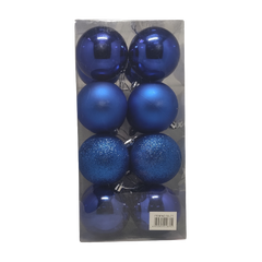 Globuri brad Craciun, albastru, 55-60mm, set 16 buc
