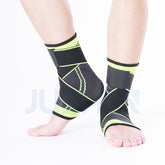 Orteza pentru Glezna, Kadeny, cu Benzi Elastice de Fixare, 24 x 10.5 cm, din Nailon, Negru/Verde