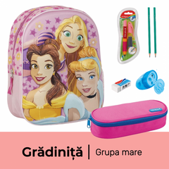 Pachet rechizite gradinita grupa mare, Ghiozdan echipat de baza, fata, 7 piese