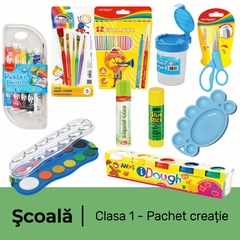 Pachet rechizite scoala clasa 1, PACHET CREATIE, fata/baiat, 10 piese