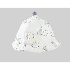 Palarie de Protectie pentru Bebelusi, Kaveny, Model cu Norisori Albastri, Pescareasca, de Primavara si Toamna, cu Masca si Fermoar, 48 cm, pentru 6-12 Luni, Bleu