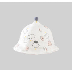 Palarie de Protectie pentru Bebelusi, Kaveny, Model cu Norisori Roz, Pescareasca, de Primavara si Toamna, cu Masca si Fermoar, 48 cm, pentru 6-12 Luni, Roz