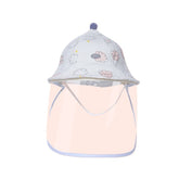 Palarie de Protectie pentru Bebelusi, Kaveny, Model cu Norisori Roz, Pescareasca, de Primavara si Toamna, cu Masca si Fermoar, 45 cm, pentru 3-6 Luni, Roz