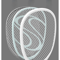 Paleta Electrica pentru Tantari, Muste sau Insecte LED, Kadeny, Reincarcabila, Incarcare USB, Plastic, Casa si Gradina, Anti-insecte, Alb-Albastru