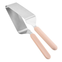 Paleta pentru Taiat si Servit Prajituri, Kaveny, Otel Inoxidabil, Maner Usor de Prins, Divizor Triunghiular, 27 x 12 cm, Roz