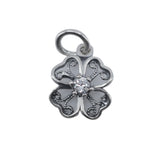 Pandantiv din Argint 925 Trifoi Filigran cu Piatra,0.98 g
