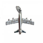 Pandantiv, Jolie Silver, Argint 925, Model Avion Cu Zirconii, 1.7 G, 2x2 Cm