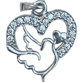 Pandantiv, Jolie Silver, Argint 925, Model Inima cu Porumbel, 20 x 15 mm, 1.5 g