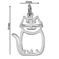Pandantiv, Jolie Silver, Argint 925, Model Pisica, 2 g, 25x15 mm