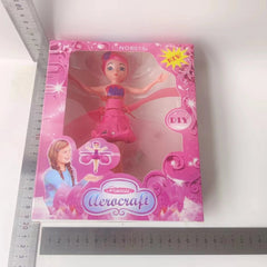 Papusa Zana Zburatoare, Kaveny, Jucarie cu Senzor pentru Coordonarea Miscarilor, Incarcare USB, cu Lumini, 19x6.5 cm, Roz