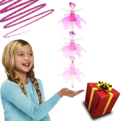 Papusa Zana Zburatoare, Kaveny, Jucarie cu Senzor pentru Coordonarea Miscarilor, Incarcare USB, cu Lumini, 19x6.5 cm, Roz