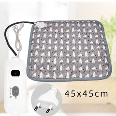 Patura electrica pentru animale de companie, perna pentru caini, 45 x 45 cm, 25W, 2 trepte de reglaj perna pentru pisici, anti-alunecare, Gri