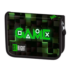 Penar neechipat St.Majewski St.Right Green Game, 1 fermoar, 2 extensii, negru cu verde