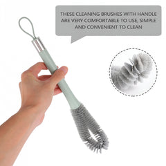 Perie de Curatat Pahare, Sticle, Biberoane, Kadeny, cu Maner Lung, Uz Casnic, Silicon, Ergonomic, 3.9x5.4x38.5cm, Verde