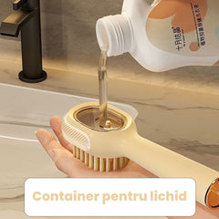 Perie pentru Curatare Incaltaminte cu Recipient pentru Detergent, Kaveny, Perie Multifunctionala pentru Incaltaminte si Lenjerie, cu Peri Moi, Fara Deteriorare, 22x6x4 cm, Galben