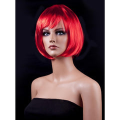 Peruca Cosplay, Kaveny, Tunsoare Bob cu Breton, pentru Carnaval, Halloween, Petreceri Tematice, din PET, Marime Universala, Rosu