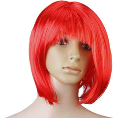 Peruca Cosplay, Kaveny, Tunsoare Bob cu Breton, pentru Carnaval, Halloween, Petreceri Tematice, din PET, Marime Universala, Rosu