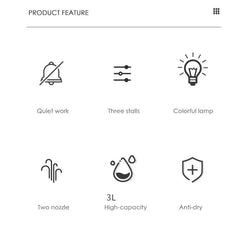Umidificator cu duza dubla, Kaveny, de capacitate mare 3L, roz