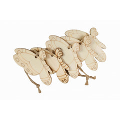 Accesorii creatie - lemn pirogravura - fluture, 7x7cm, set 5 buc, Colorarte