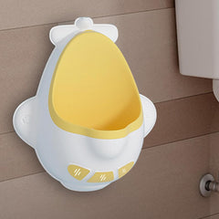 Pisoar pentru Baieti, Kadeny, 0-8 Ani, in Forma de Avion, Perie Inclusa, Montare pe Perete, Carlig Autoadeziv Inclus, 29 x 33.5 cm, Alb/Galben