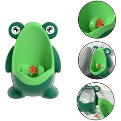 Pisoar pentru Baieti, Kadeny, 0-8 Ani, in Forma de Broasca, Perie Inclusa, Montare pe Perete, Carlig Autoadeziv Inclus, 29 x 22.5 cm, Verde