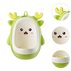 Pisoar pentru Baieti, Kadeny, 0-8 Ani, in Forma de Cerb, Perie Inclusa, Montare pe Perete, Carlig Autoadeziv Inclus, 29.8 x 23.8 cm, Verde